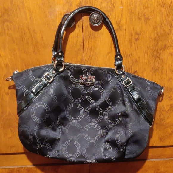 Coach | Bags | Coach Black Patterned Shoulder Bag | Poshmark